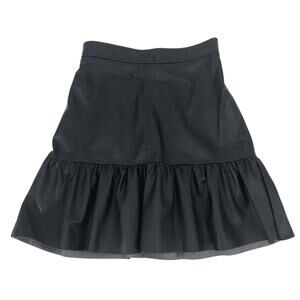 H&M Black Faux Leather Drop Waist Skirt Size 4